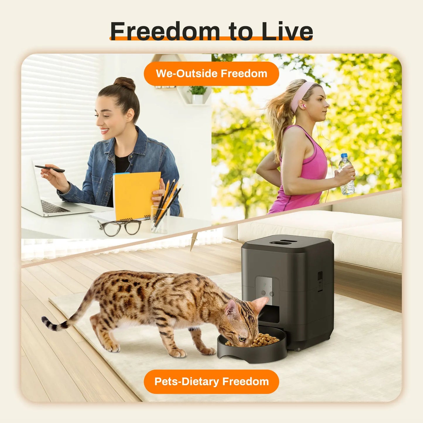 WiFi Automatic Pet Feeder | App Control, Programmable Timer & Voice