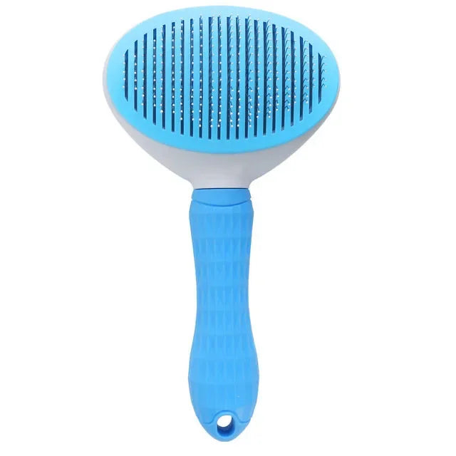 Self-Cleaning Slicker Grooming Brush – One-Click Deshedding & Massage Tool