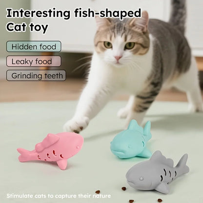 Silicone Fish Cat Treat Toy – Bite-Resistant Dental Dispenser
