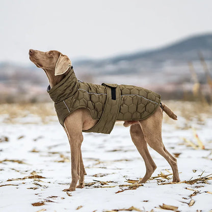 High Neck Dog Coat | Polar Fleece Lining & Reflective Winter Jacket